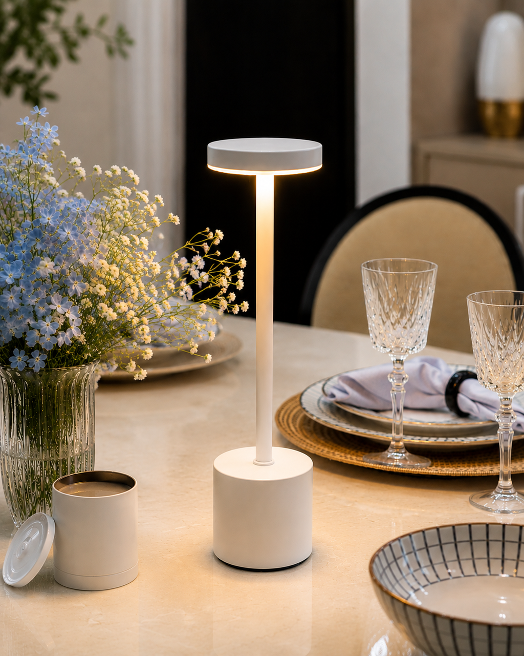 Wireless Table Lamp - Touch Lamp with 3 Light Modes