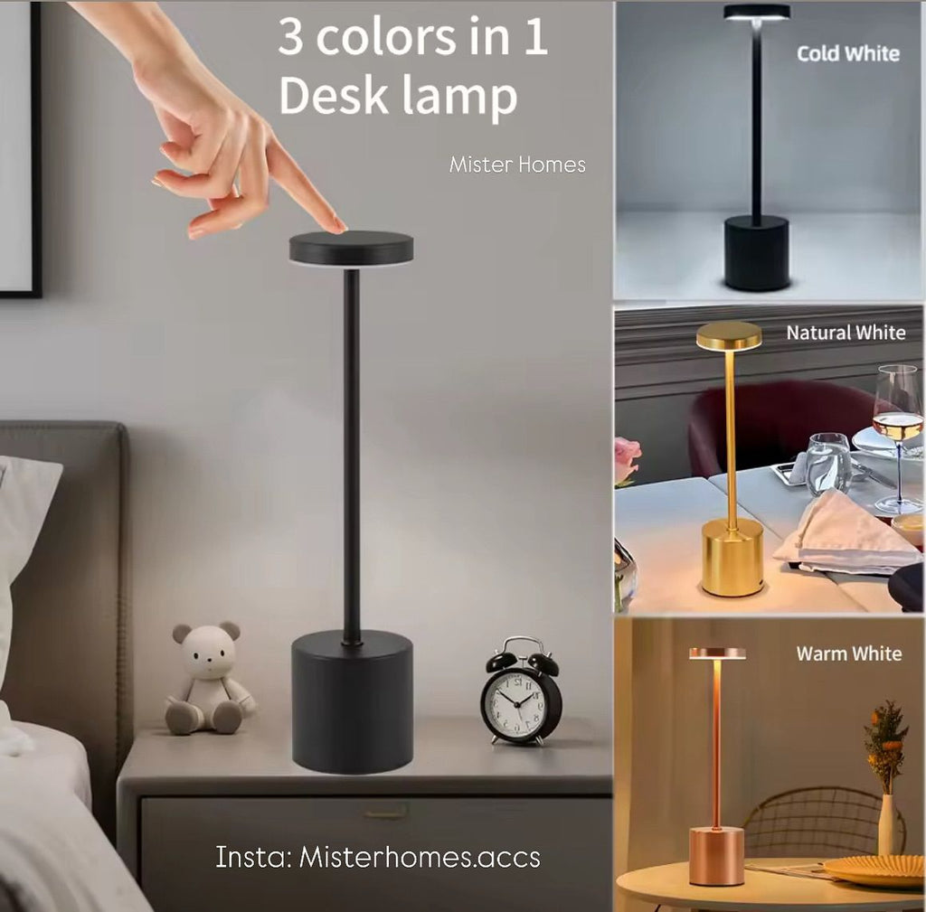 Wireless Table Lamp - Touch Lamp with 3 Light Modes